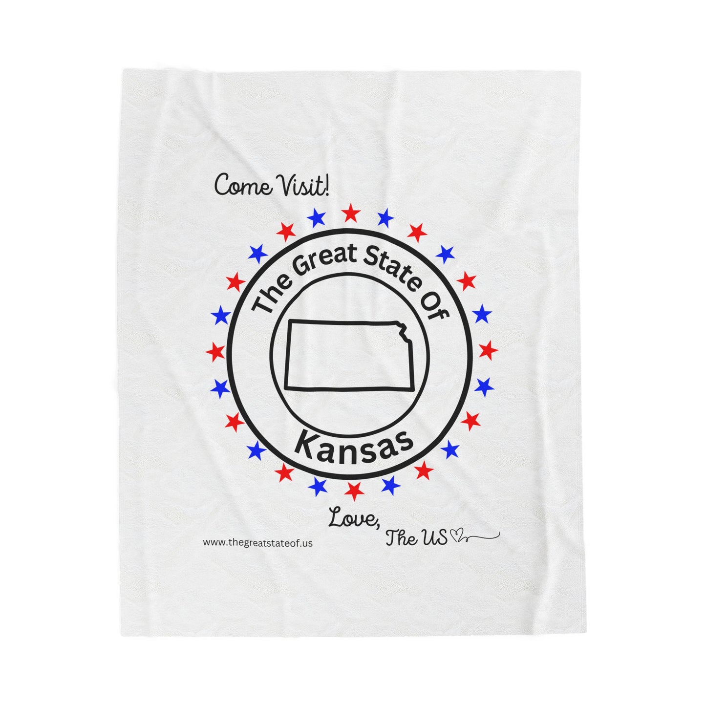 Kansas - State Love Velveteen Plush Blanket
