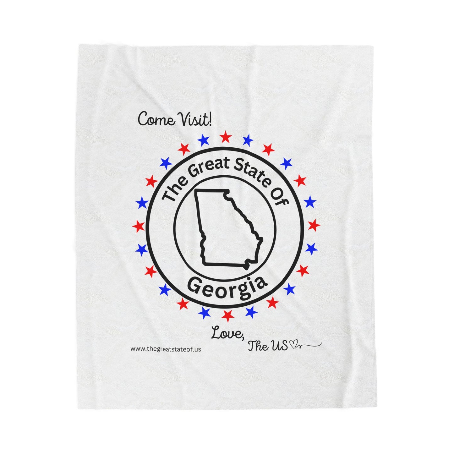 Georgia - State Love Velveteen Plush Blanket