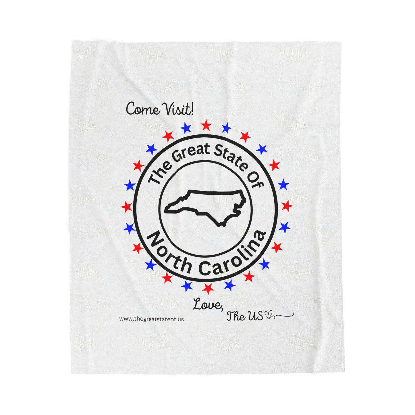 North Carolina - State Love Velveteen Plush Blanket