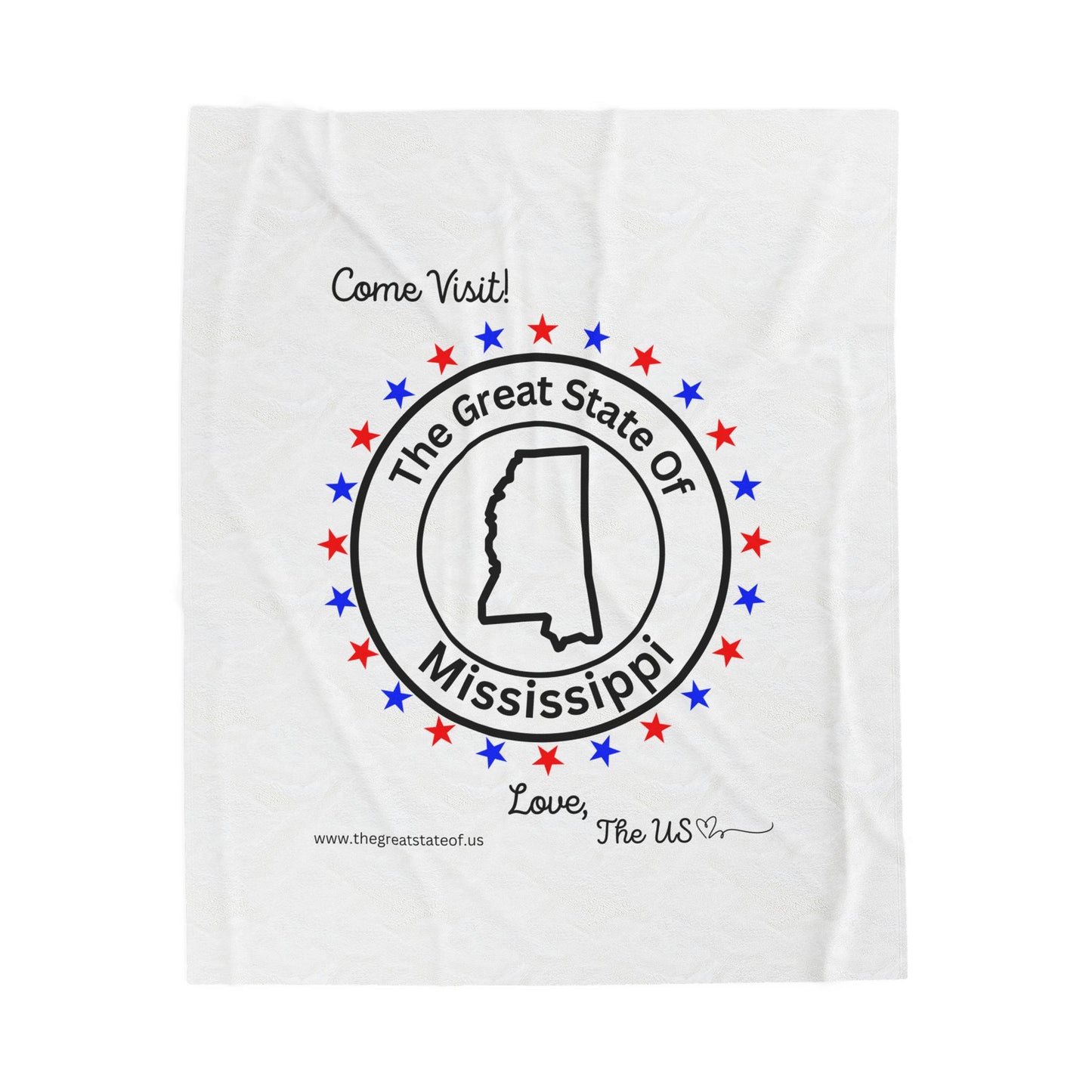 Mississippi - State Love Velveteen Plush Blanket