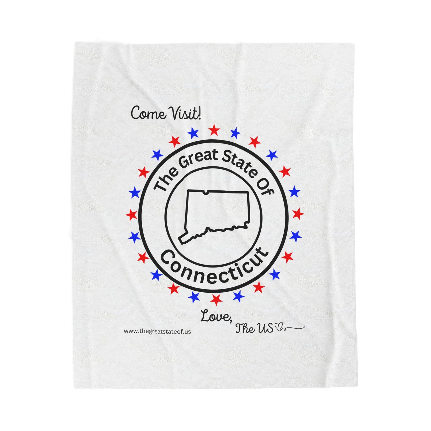 Connecticut - State Love Velveteen Plush Blanket