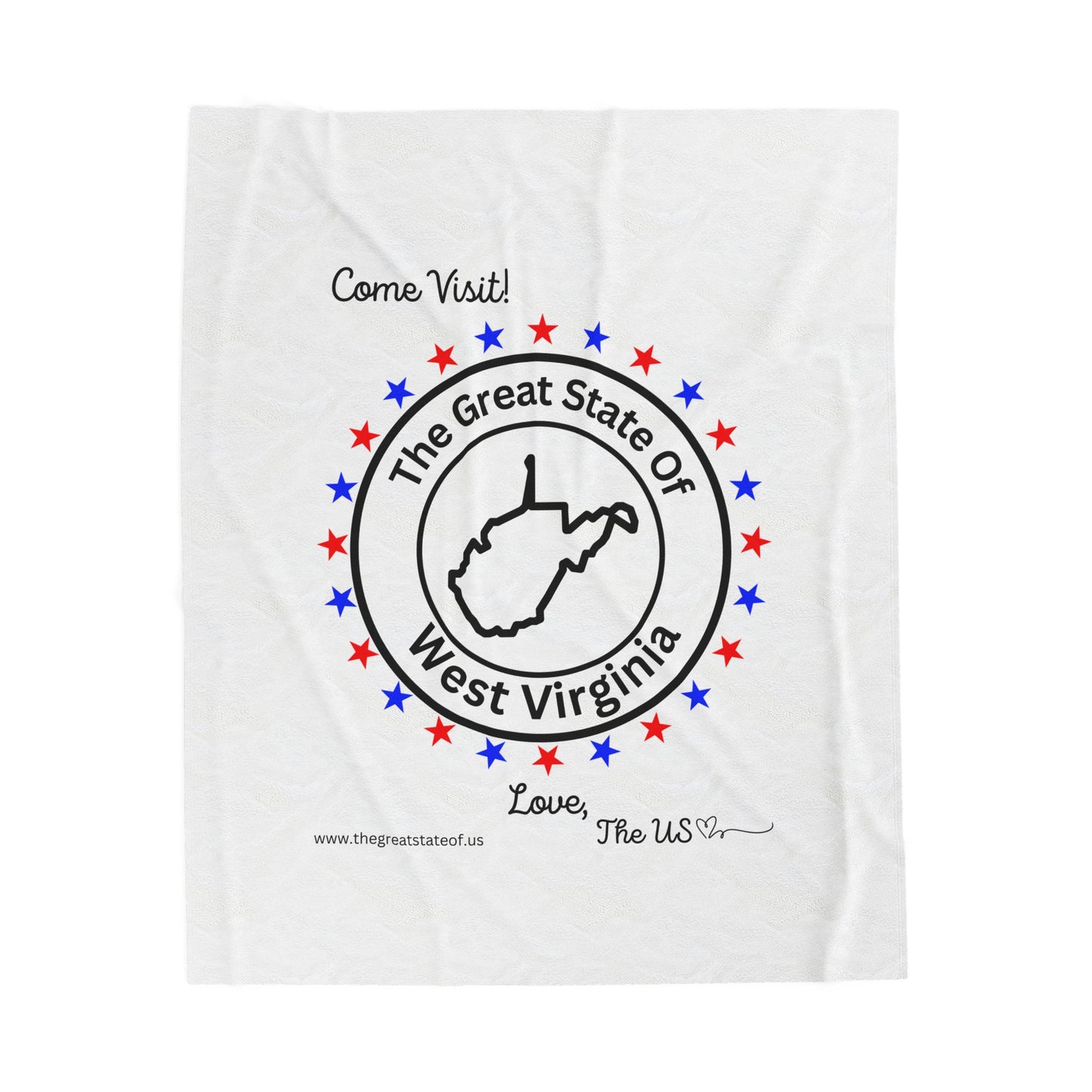 West Virginia - State Love Velveteen Plush Blanket