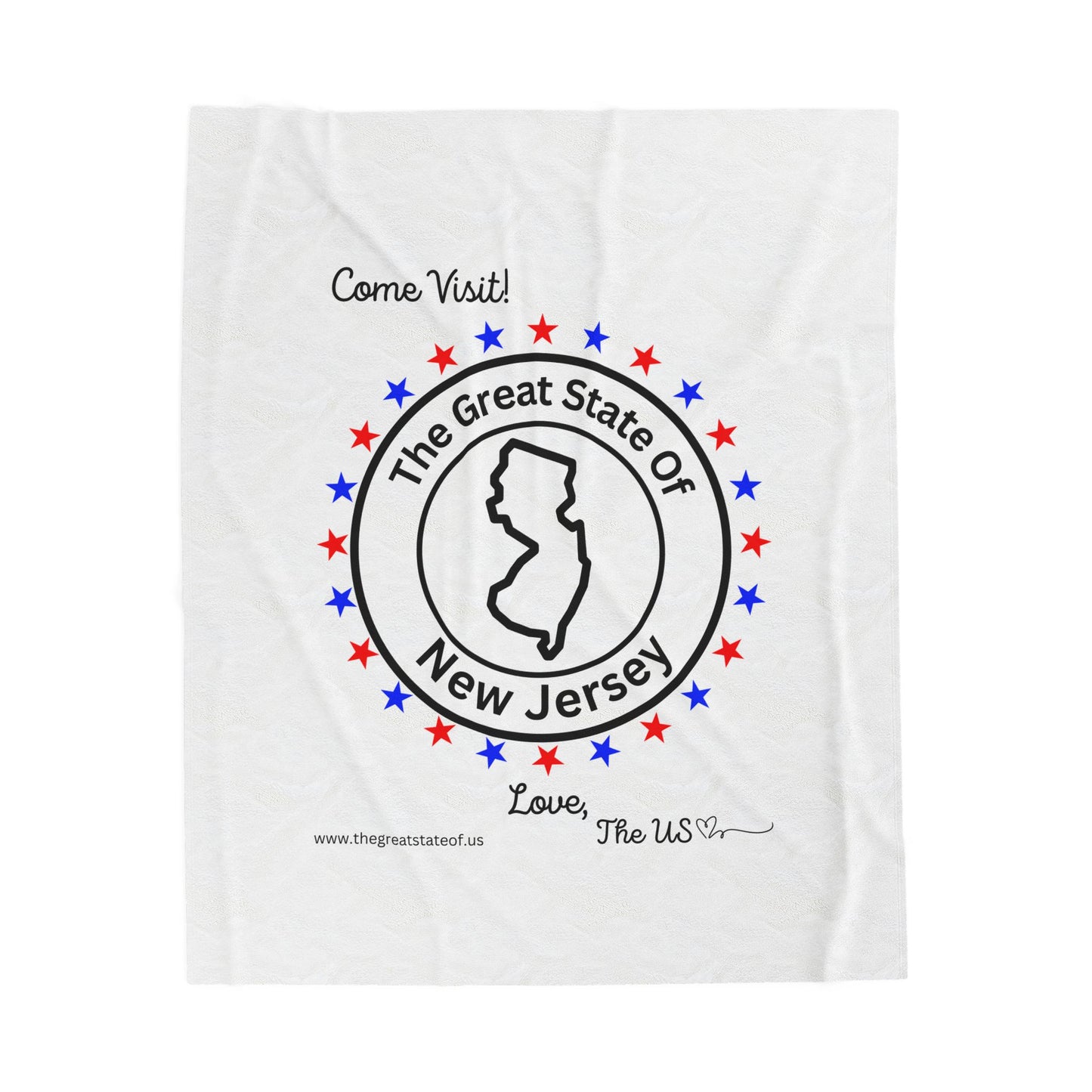 New Jersey - State Love Velveteen Plush Blanket