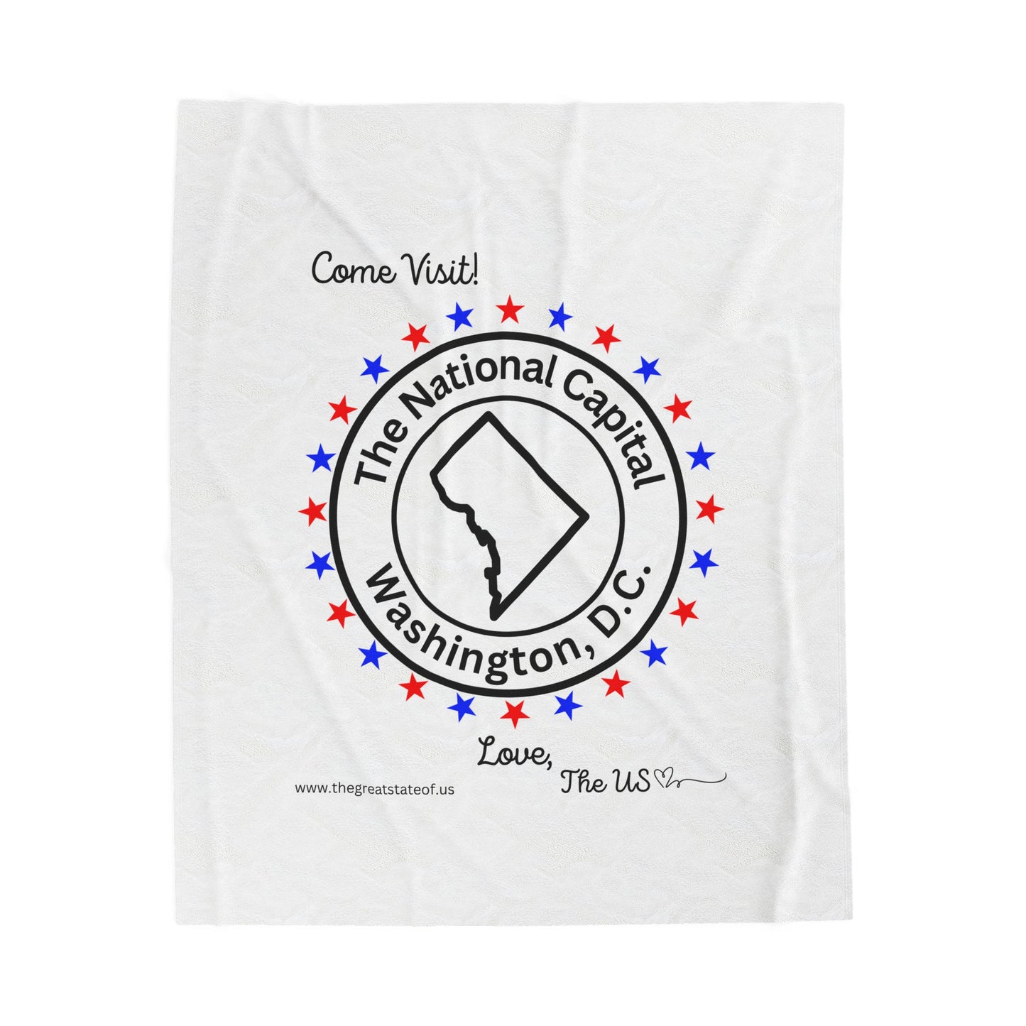 Washington, D.C. - The National Capital Love Velveteen Plush Blanket