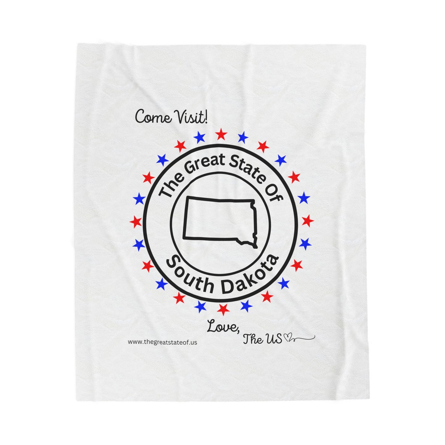 South Dakota - State Love Velveteen Plush Blanket