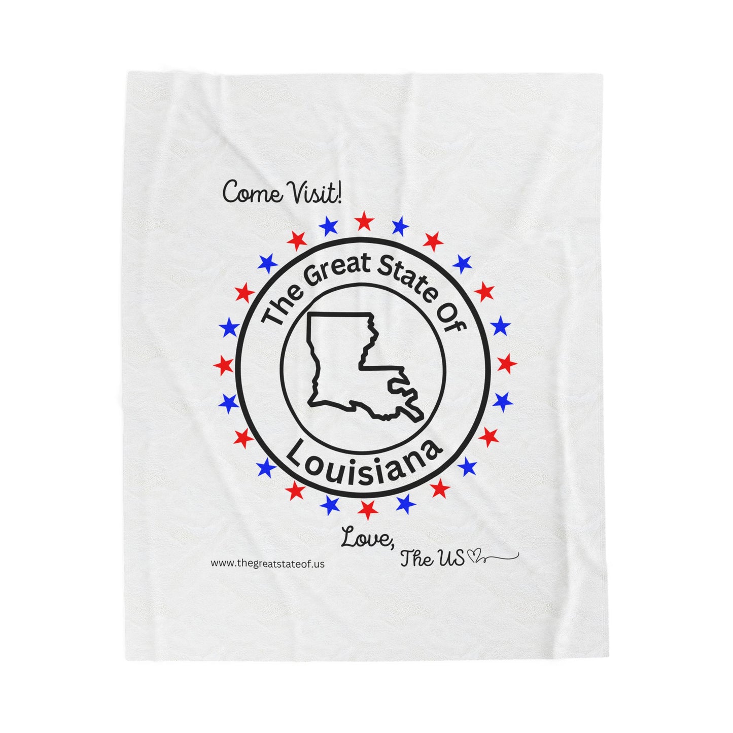 Louisiana - State Love Velveteen Plush Blanket