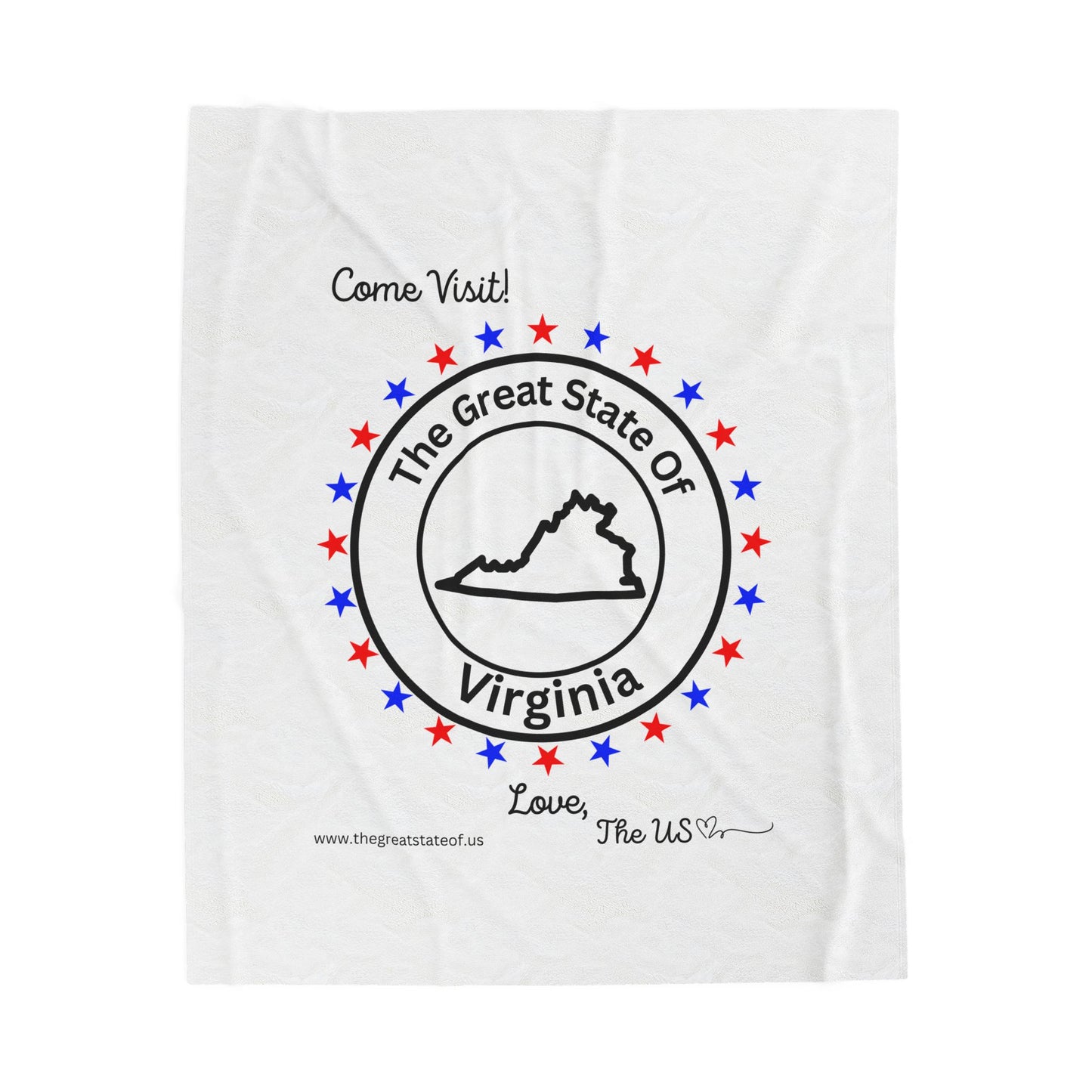 Virginia - State Love Velveteen Plush Blanket