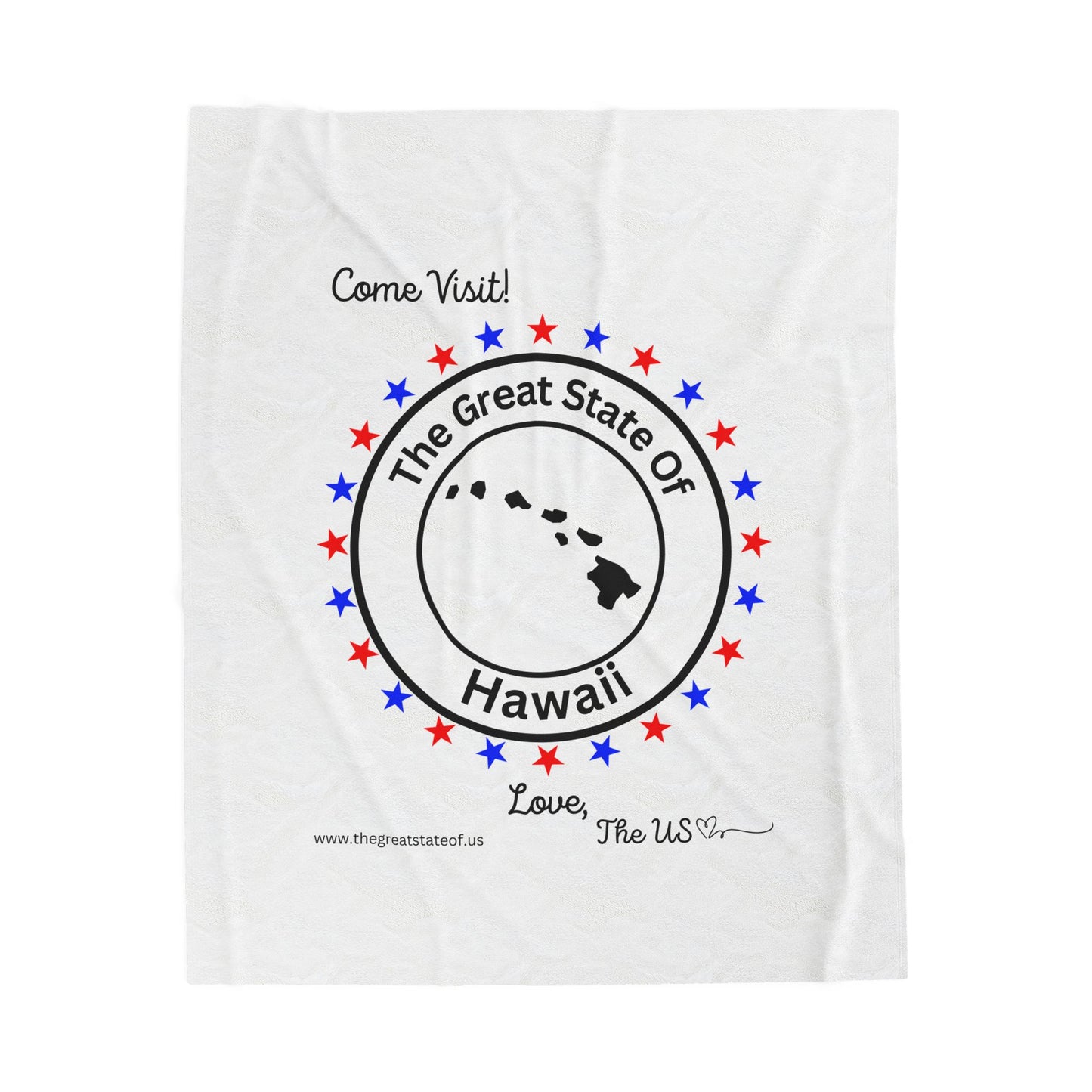 Hawaii - State Love Velveteen Plush Blanket