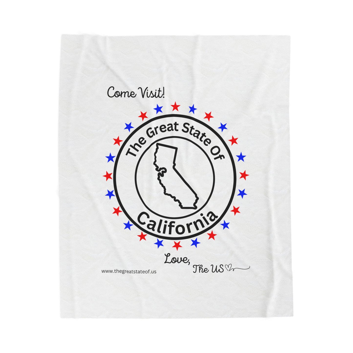 California - State Love Velveteen Plush Blanket