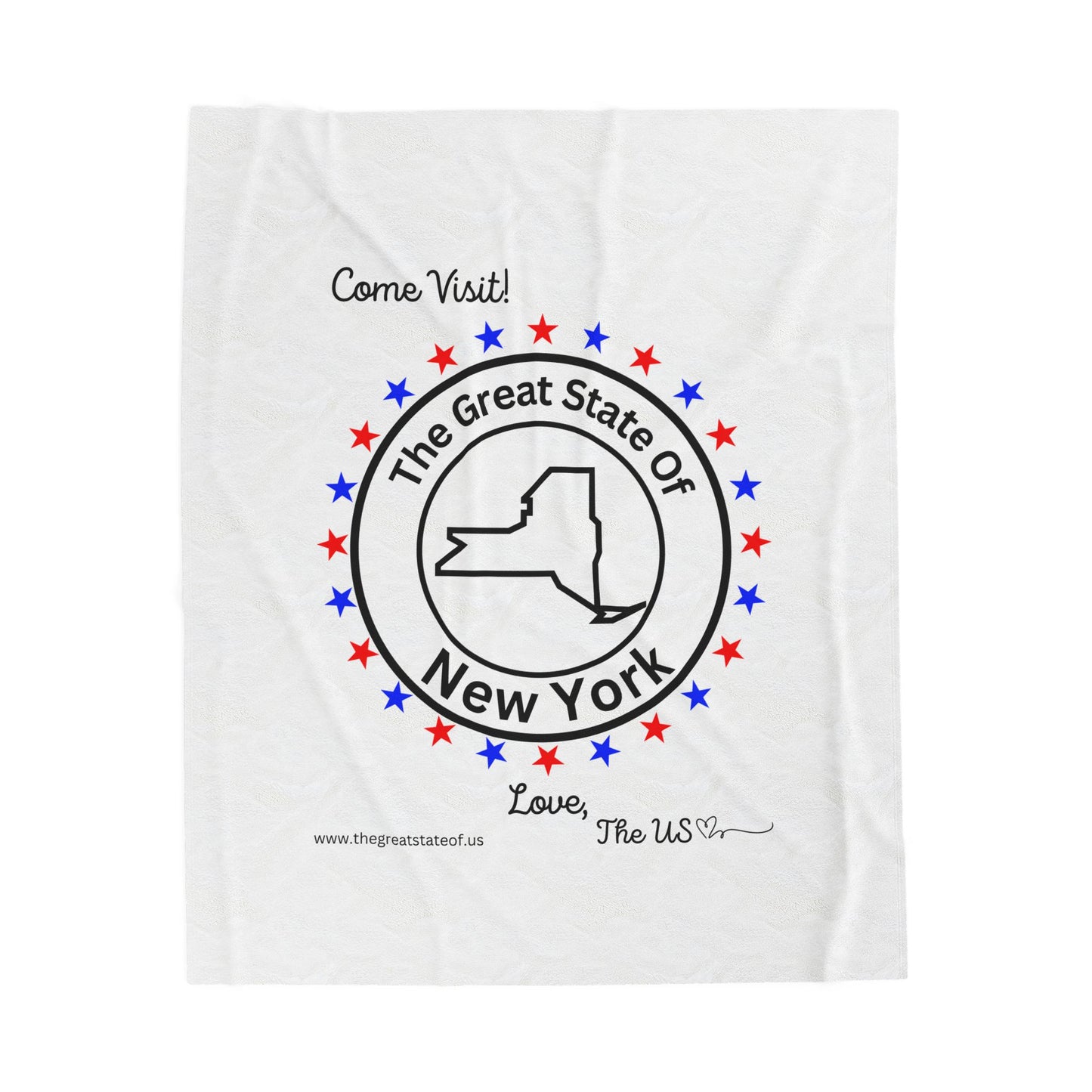New York - State Love Velveteen Plush Blanket
