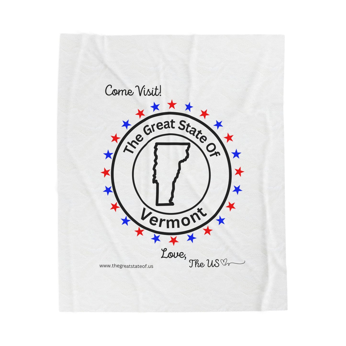 Vermont - State Love Velveteen Plush Blanket