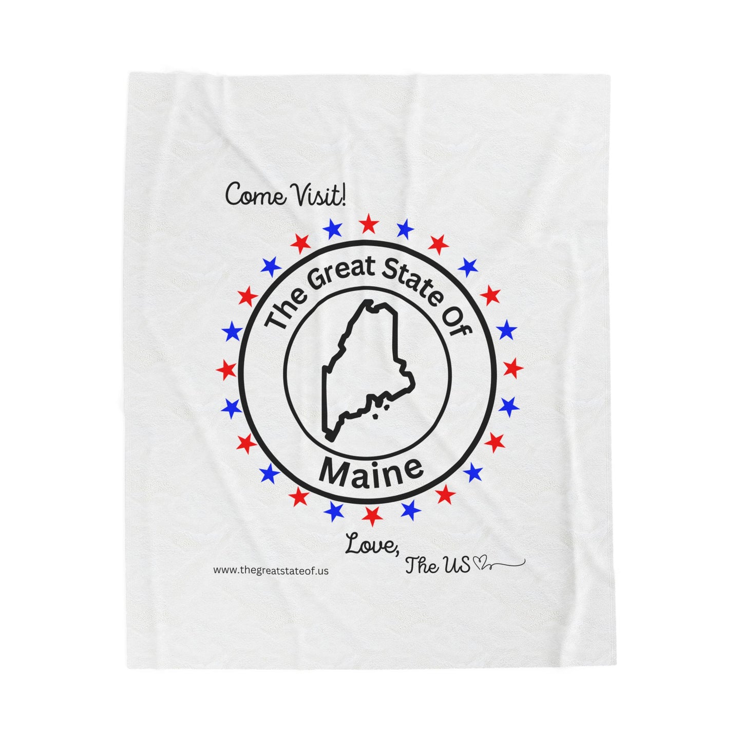 Maine - State Love Velveteen Plush Blanket