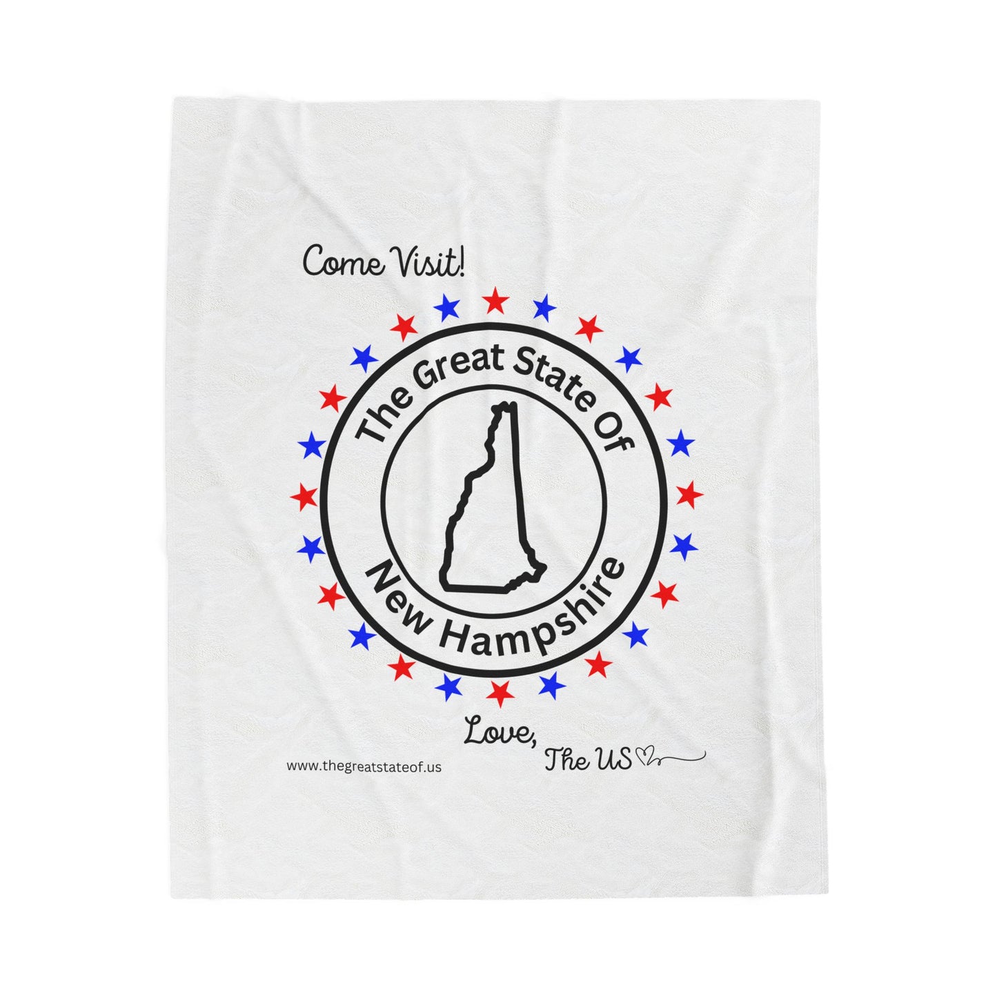 New Hampshire - State Love Velveteen Plush Blanket