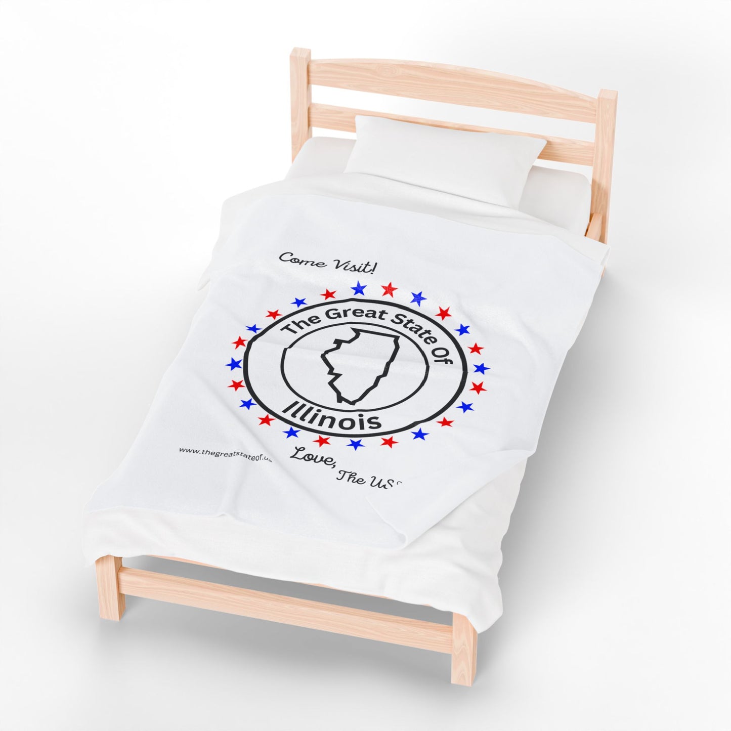 Illinois - State Love Velveteen Plush Blanket