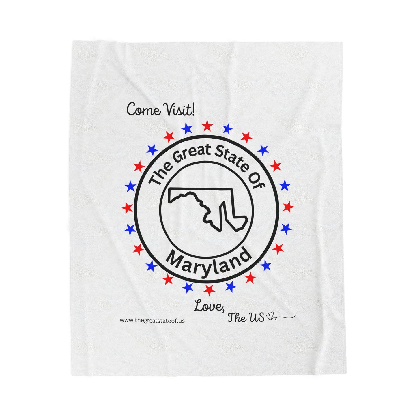 Maryland - State Love Velveteen Plush Blanket