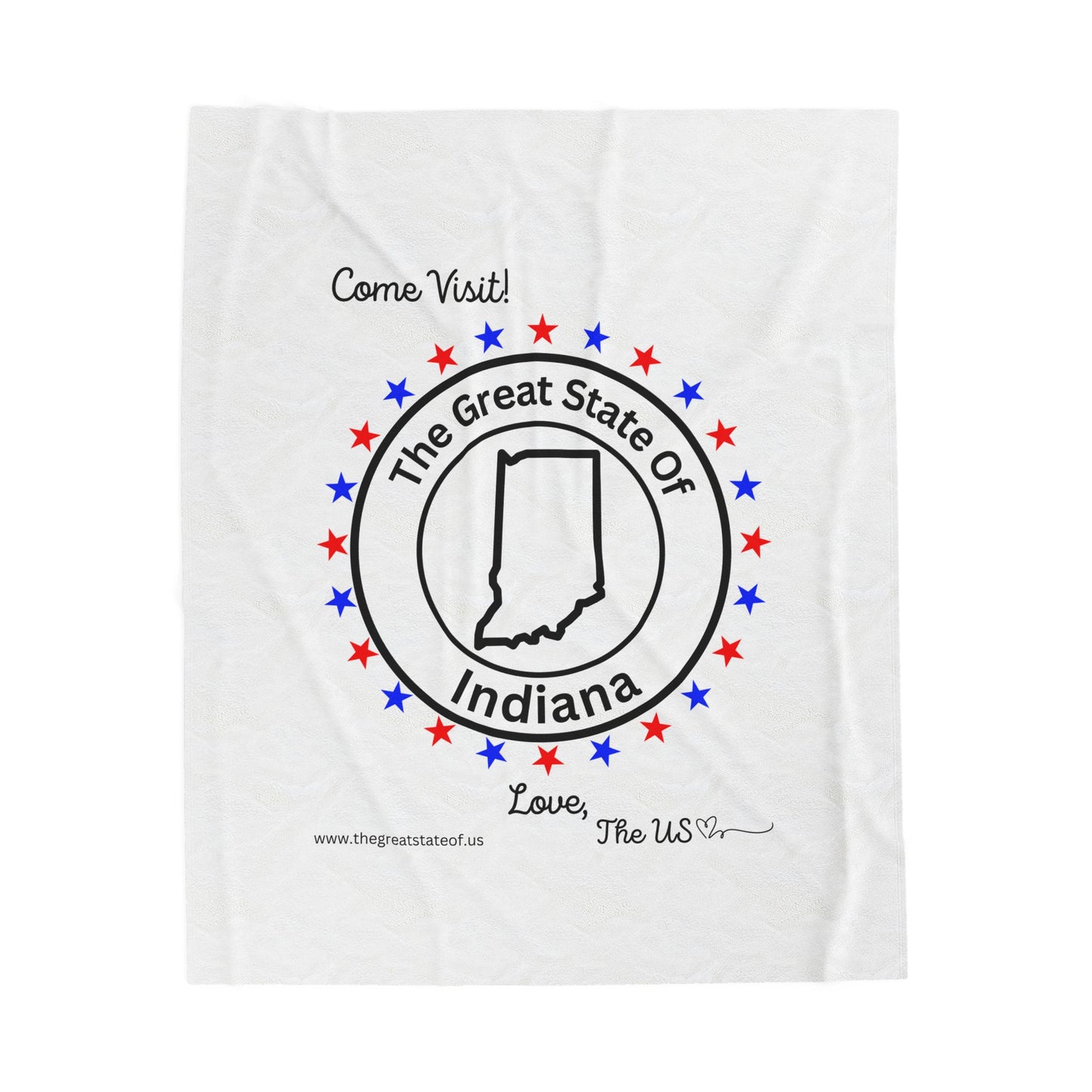 Indiana - State Love Velveteen Plush Blanket