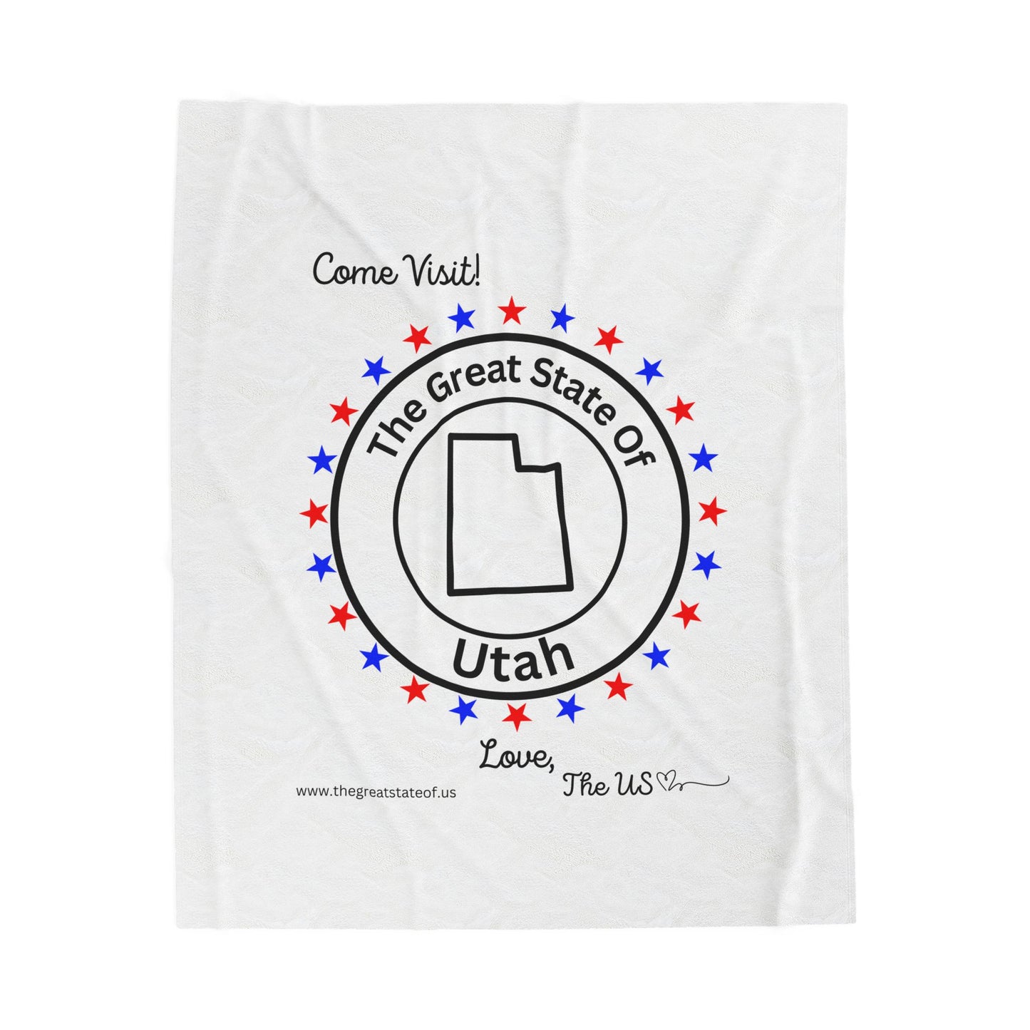 Utah - State Love Velveteen Plush Blanket