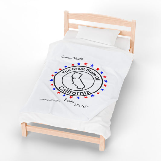 California - State Love Velveteen Plush Blanket
