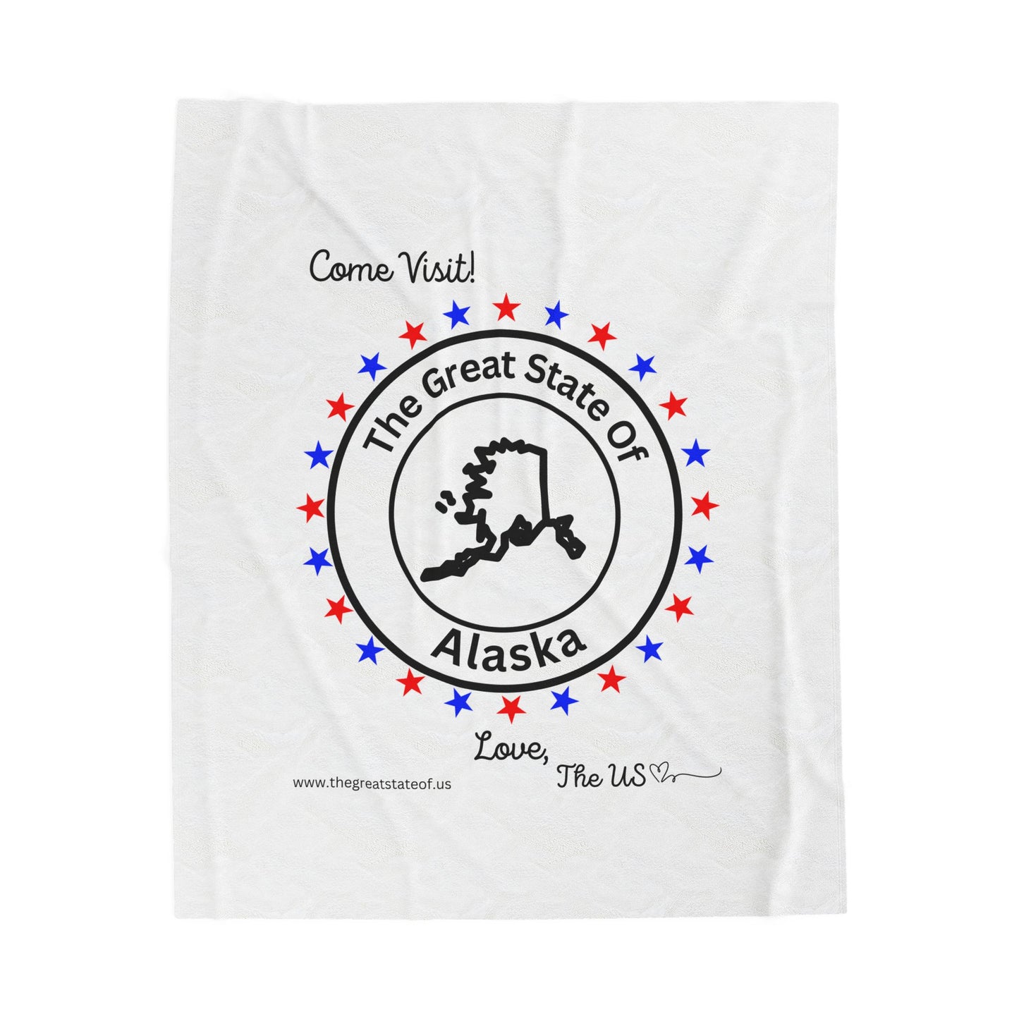 Alaska - State Love Velveteen Plush Blanket